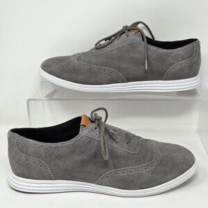Cole Haan Sneakers Womens 9.5 Misha Grand OS Gray Suede Wingtip hoes W05167